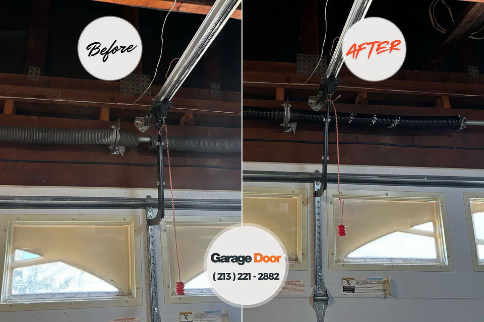 Before and after: garage door repair Douglas, AZ